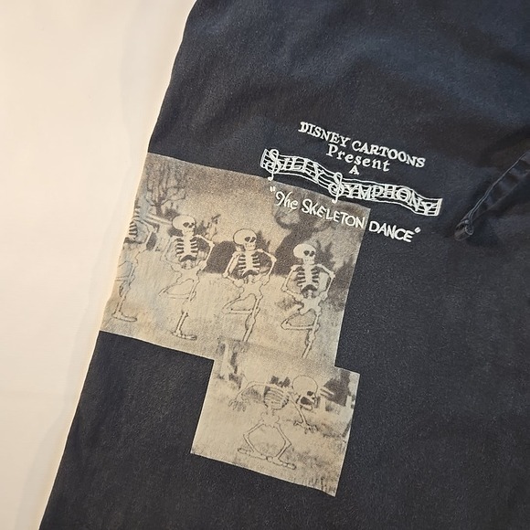 Disney Skeleton Symphony Dance L‎ Cropped Drawstring Sweatpants Gray Bleach Dye - Picture 6 of 13